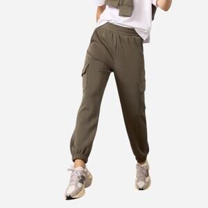 Evereve Women's Ari Cargo Leggings Clean Capsule Modern Fit Green Jogger Small